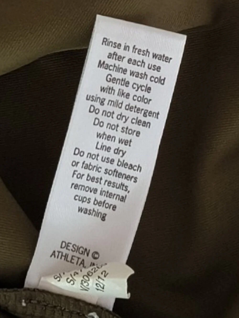 Athleta Kokomo Swim Dress In Olive Green Size L
